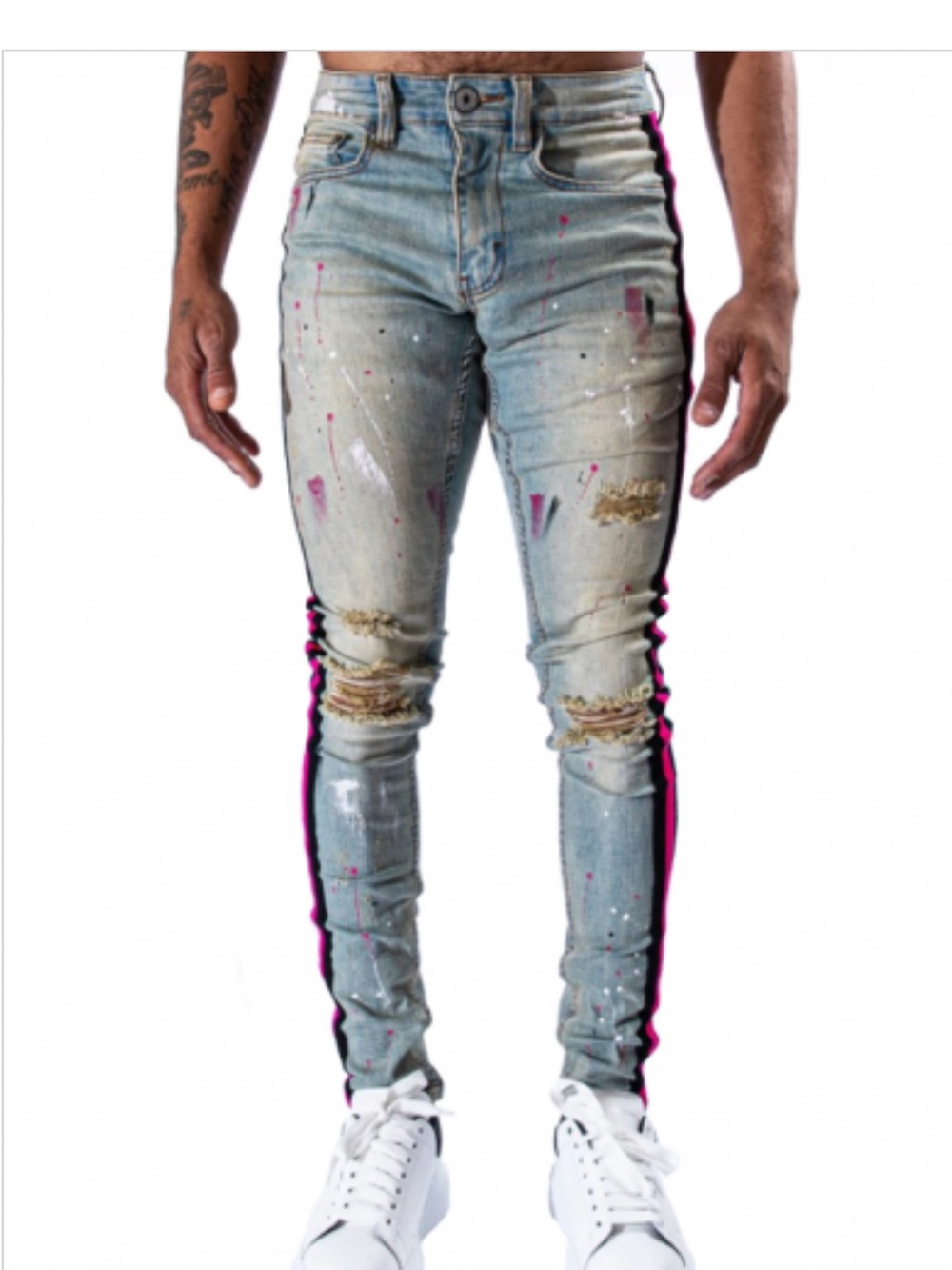 Serenede Sacred Plasma Stripe Jeans Slim Skinny Size 32